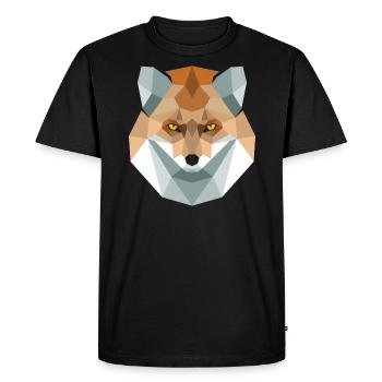 Fox glass polygons - Men's Premium Organic T-Shirt - black - Front - Nico (187cm)