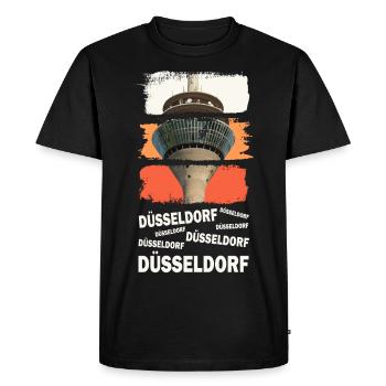 Düsseldorf Allemagne City Skyline Vintage Retro - T-shirt Premium bio Homme - noir - Devant - Nico (187cm)
