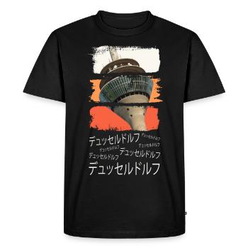 Düsseldorf Japan City Skyline Vintage Retro - T-shirt Premium bio Homme - noir - Devant - Nico (187cm)