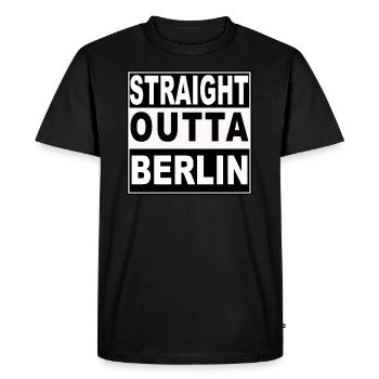 Straight outta Berlin - I'm from Berlin - Men's Premium Organic T-Shirt - black - Front - Nico (187cm)