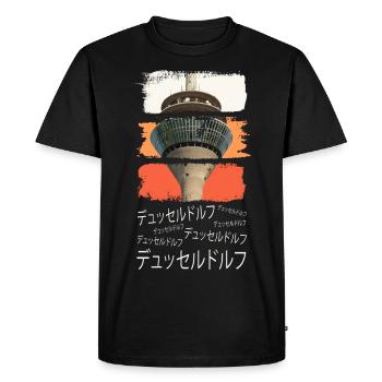 Düsseldorf Japan City Skyline Vintage Retro - T-shirt Premium bio Homme - noir - Devant - Nico (187cm)