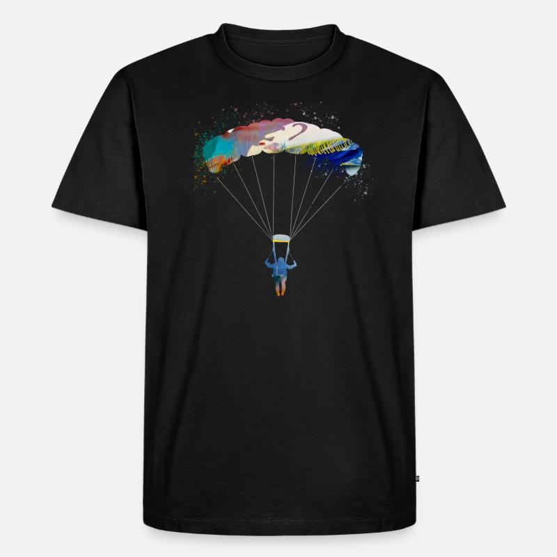 fallschirm,fallschirmfliegen,graffiti,gleitschirm - Männer Premium Bio T-Shirt - Schwarz