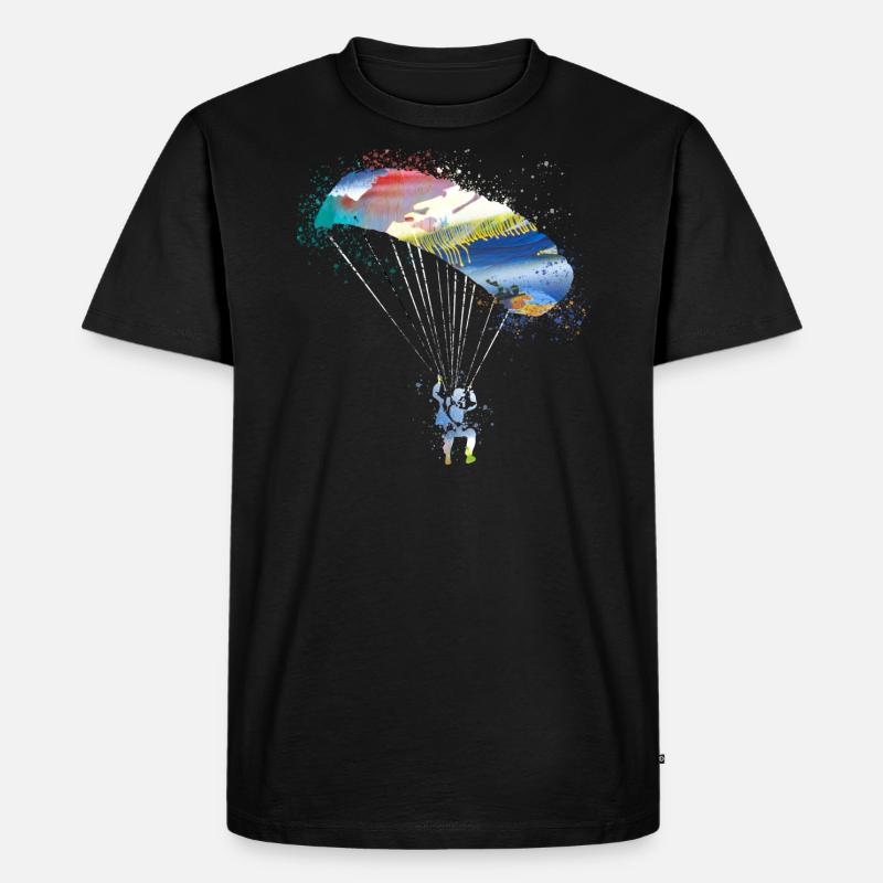 fallschirm,fallschirmfliegen,graffiti,gleitschirm - Männer Premium Bio T-Shirt - Schwarz
