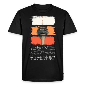 Düsseldorf Japan City Skyline Vintage Retro - T-shirt Premium bio Homme - noir - Devant - Nico (187cm)