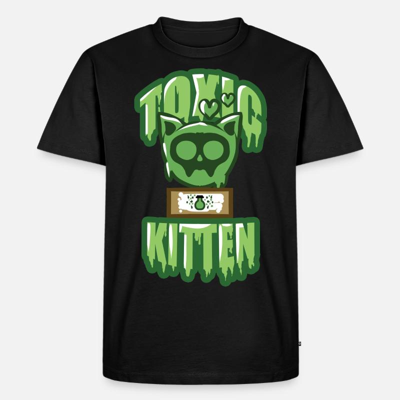 Halloween Giftiges Kätzchen - Männer Premium Bio T-Shirt - Schwarz