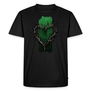 Dévotion épineuse : branche d’épine en forme de cœur - T-shirt Premium bio Homme - noir - Devant - Nico (187cm)