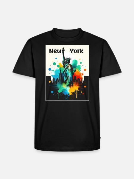 Lebendige Freiheitskunst - Männer Premium Bio T-Shirt - Schwarz