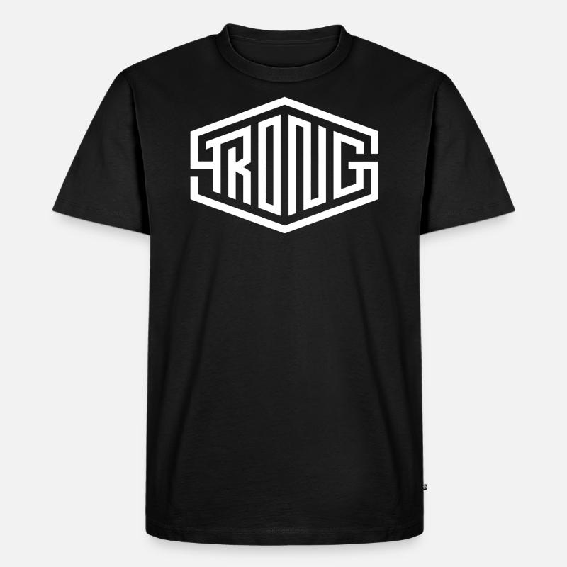 Strong - Männer Premium Bio T-Shirt - Schwarz