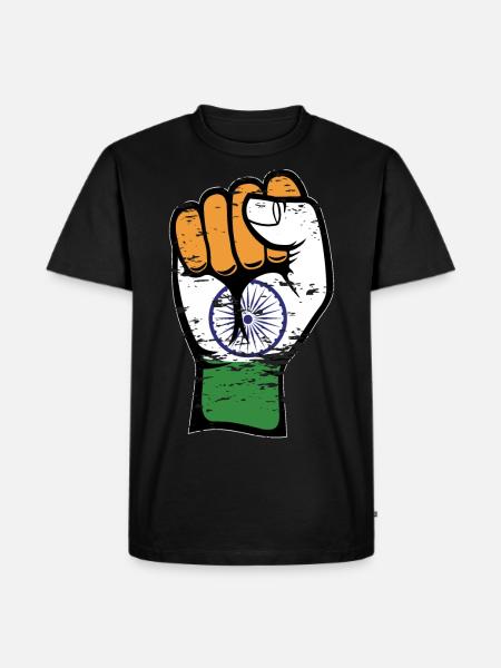 India flag fist used - Men's Premium Organic T-Shirt - black