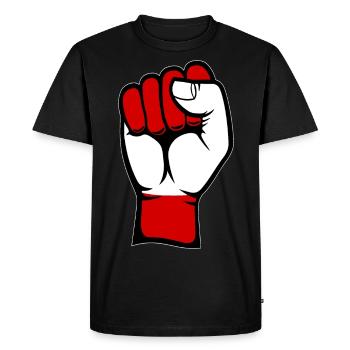 Poing du drapeau de l’Autriche - T-shirt Premium bio Homme - noir - Devant - Nico (187cm)