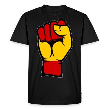 Poing du drapeau de l’Espagne - T-shirt Premium bio Homme - noir - Devant - Nico (187cm)