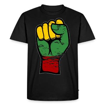 Poing du drapeau de la Lituanie utilisé - T-shirt Premium bio Homme - noir - Devant - Nico (187cm)