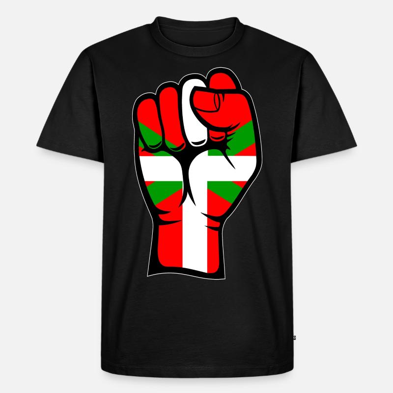 Baskische Flagge Faust - Männer Premium Bio T-Shirt - Schwarz