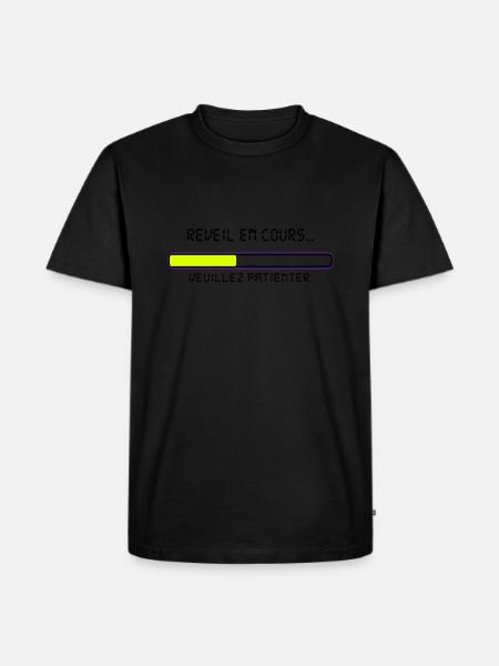 reveil_en_cours_message,humour,drôle,citations - T-shirt Premium bio Homme - noir