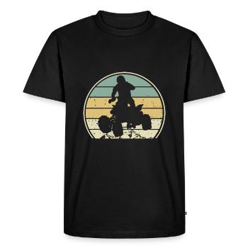 quad cadeau humour vintage quad moto motocross - T-shirt Premium bio Homme - noir - Devant - Nico (187cm)