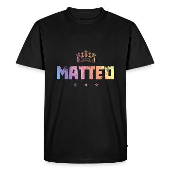 Matteo - T-shirt Premium bio Homme - noir - Devant - Nico (187cm)