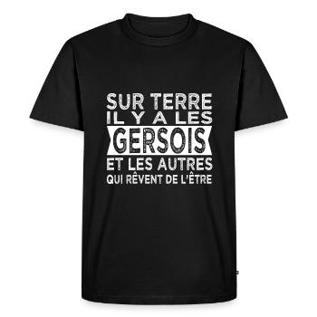 sur terre les Gersois et les autres Humour Gers - T-shirt Premium bio Homme - noir - Devant - Nico (187cm)
