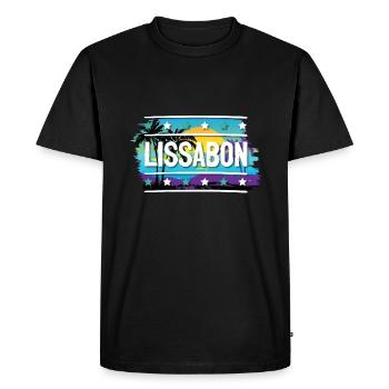 Lisbonne - T-shirt Premium bio Homme - noir - Devant - Nico (187cm)