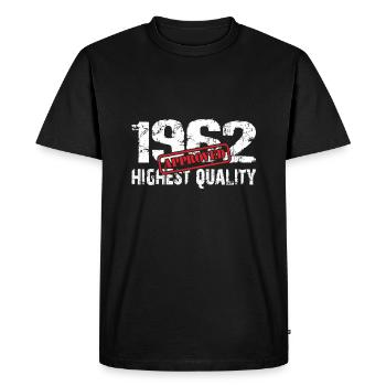 Né en 1962 Né en 1962 en pleine forme et actif - T-shirt Premium bio Homme - noir - Devant - Nico (187cm)