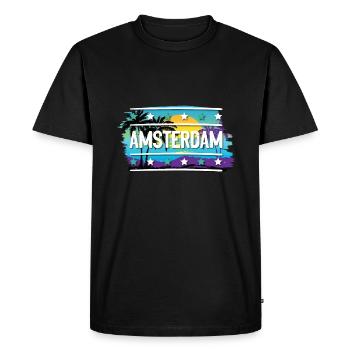 Amsterdam - T-shirt Premium bio Homme - noir - Devant - Nico (187cm)