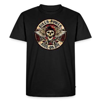 PUISSANCE DU MOTARD - T-shirt Premium bio Homme - noir - Devant - Nico (187cm)