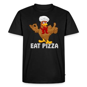 Drôle de dinde de Thanksgiving Mangez de la pizza Adulte végétalien - T-shirt Premium bio Homme - noir - Devant - Nico (187cm)