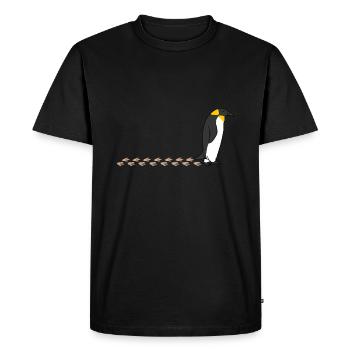 Cute Penguin Waddling Snow Wildlife Footprint - Men's Premium Organic T-Shirt - black - Front - Nico (187cm)