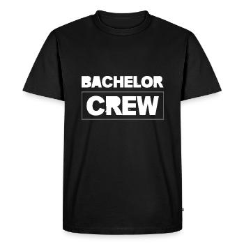 Bachelor Crew - Men's Premium Organic T-Shirt - black - Front - Nico (187cm)