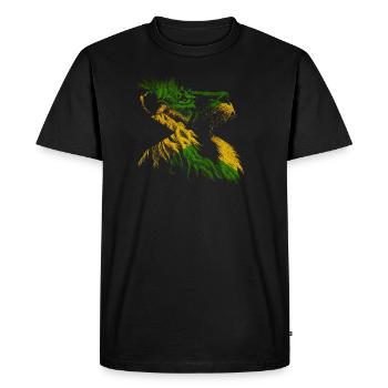 Reggae Lion Rastafari Music Freedom Zion Jamaica - T-shirt Premium bio Homme - noir - Devant - Nico (187cm)