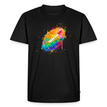 Sport Football Football Watercolor Football Sunday - T-shirt Premium bio Homme - noir - Devant - Nico (187cm)