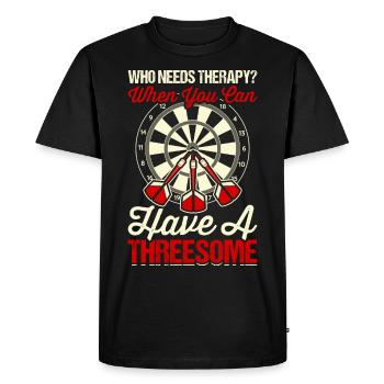 Competitive Sports Darts Thrower Dartboard - Men's Premium Organic T-Shirt - black - Front - Nico (187cm)