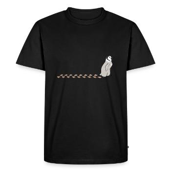 Cute Baby Penguin Waddling Snow Wildlife Footprint - Men's Premium Organic T-Shirt - black - Front - Nico (187cm)