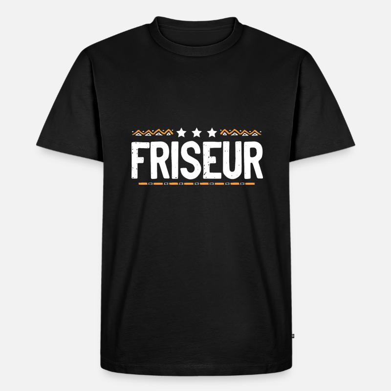 Friseur Beruf - Männer Premium Bio T-Shirt - Schwarz