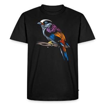 Sparrow tattoo - Men's Premium Organic T-Shirt - black - Front - Nico (187cm)