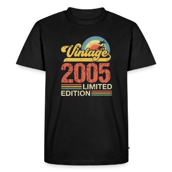 Edition Limitée 2005 Anniversaire Année 2005 - T-shirt Premium bio Homme - noir - Devant - Nico (187cm)