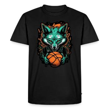 Basketball Fox Player Neon Fox Sport Ball Sports - Men's Premium Organic T-Shirt - black - Front - Nico (187cm)