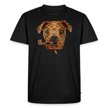 Dog giraffe skin smoking pipe - Men's Premium Organic T-Shirt - black - Front - Nico (187cm)