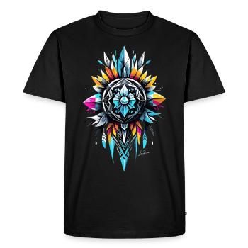 Symbole géométrique tribal - T-shirt Premium bio Homme - noir - Devant - Nico (187cm)