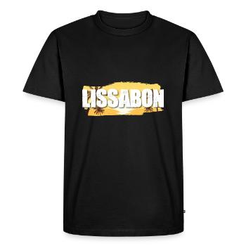 Lisbonne - T-shirt Premium bio Homme - noir - Devant - Nico (187cm)