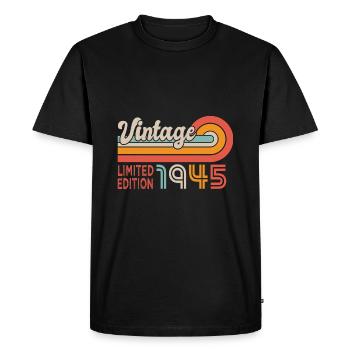 1945 anniversaire Né en 1945 - T-shirt Premium bio Homme - noir - Devant - Nico (187cm)