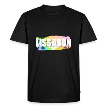 Lisbonne - T-shirt Premium bio Homme - noir - Devant - Nico (187cm)