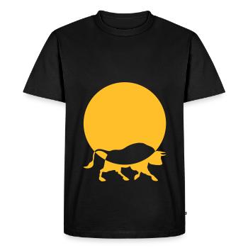 taureau animal marché boursier logo - T-shirt Premium bio Homme - noir - Devant - Nico (187cm)