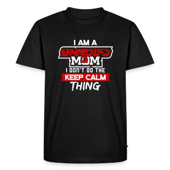 Je suis une maman de gymnastique je ne fais pas le garder calme - T-shirt Premium bio Homme - noir - Devant - Nico (187cm)