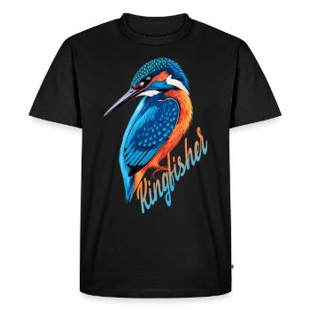 Martin-pêcheur mignon - T-shirt Premium bio Homme - noir - Devant - Nico (187cm)