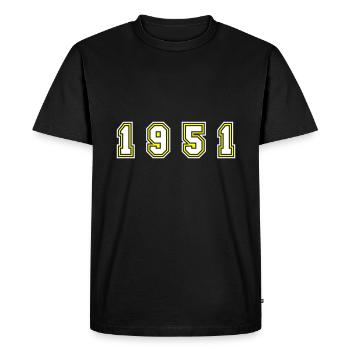 Numéro de l’année 1951 - T-shirt Premium bio Homme - noir - Devant - Nico (187cm)