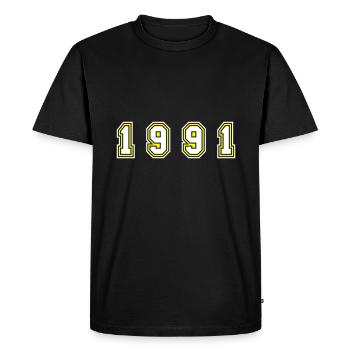 1991 Year Number - Men's Premium Organic T-Shirt - black - Front - Nico (187cm)