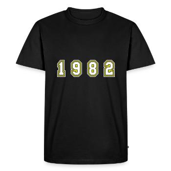 Numéro de l’année 1982 - T-shirt Premium bio Homme - noir - Devant - Nico (187cm)