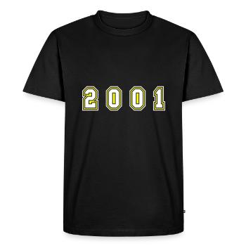 2001 Year Number - Men's Premium Organic T-Shirt - black - Front - Nico (187cm)