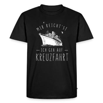 Ich geh auf Kreuzfahrt! - Männer Premium Bio T-Shirt - Schwarz - Vorne - Nico (187cm)