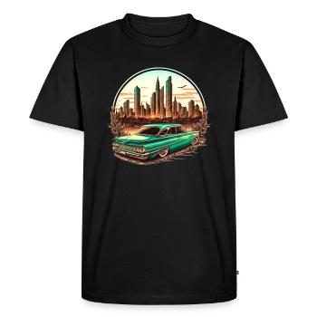 La muscle car traverse le désert des États-Unis avec Rocknroll - T-shirt Premium bio Homme - noir - Devant - Nico (187cm)